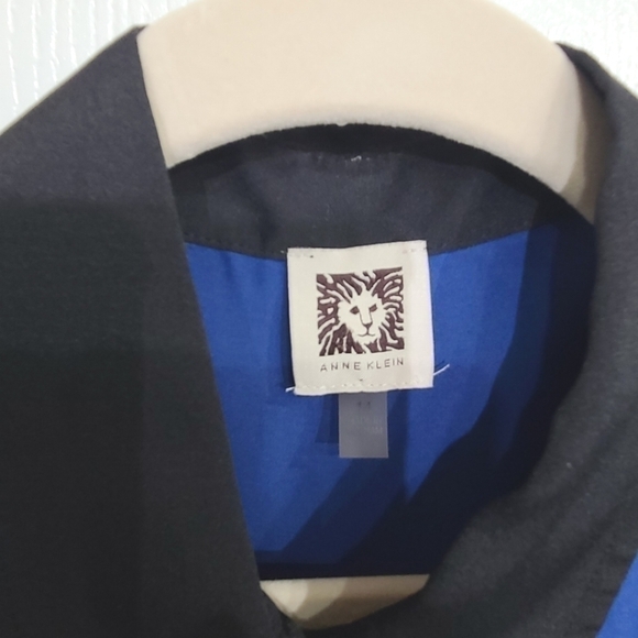 ANNE KLEIN BLUE PINK MULTI PRINT Button Down Blouse Top Shirt Womens  14 - Picture 5 of 9